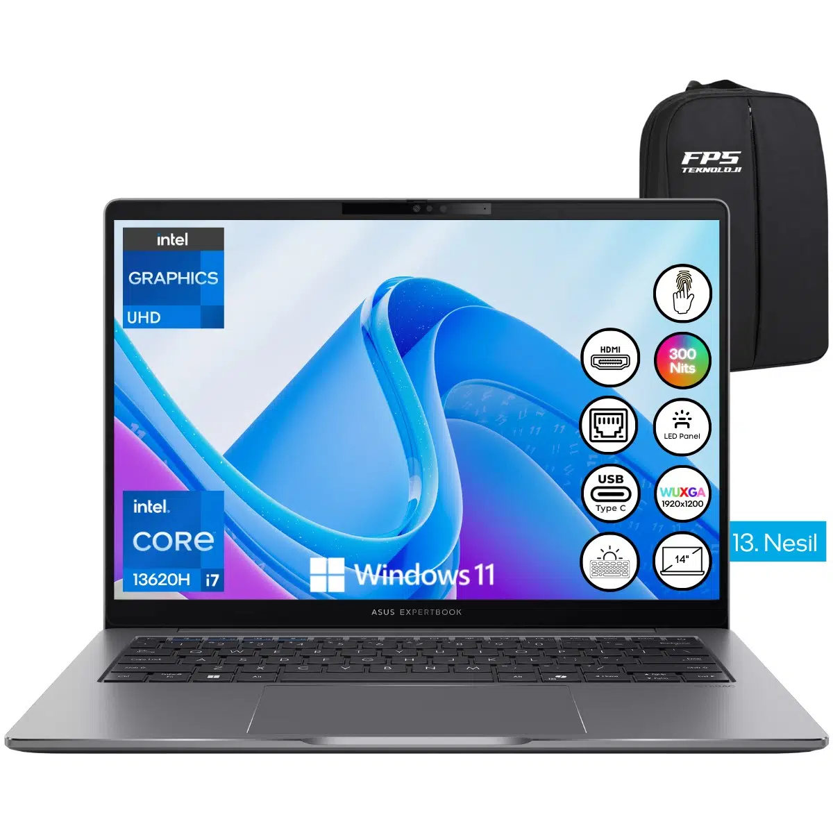 Expertbook P3405CVA-LY0330 İ7-13620H Intel® UHD Graphics 16GB Ram 512GB SSD 14" Wuxga W11 Taşınabilir Bilgisayar