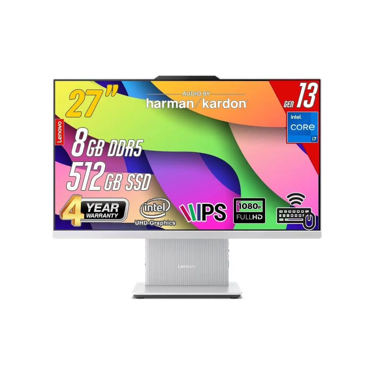 Ideacentre 27IRH9 Intel Core I7-13620H 8gb 512GB 27 Fhd Freedos Beyaz All In One Bilgisayar