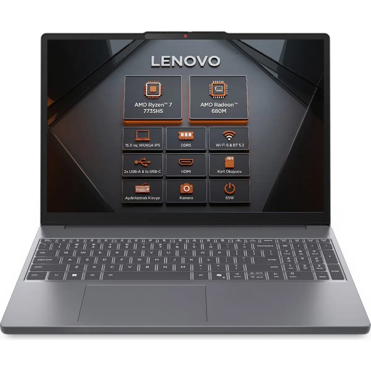 Ideapad Slim 3 15ARP10 Amd Ryzen 7 7735HS 24GB 512GB SSD 15.3" Wuxga Freedos Laptop, Notebook 83K70098TR 001