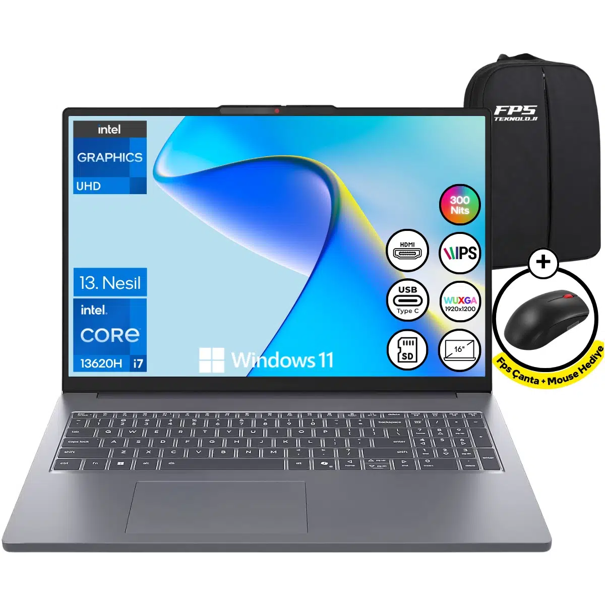 Ideapad Slim 3 16IRH10 İ7-13620H 16GB Ram 1tb SSD 16" Fhd IPS Wuxga W11 83K2001VTR Taşınabilir Bilgisayar