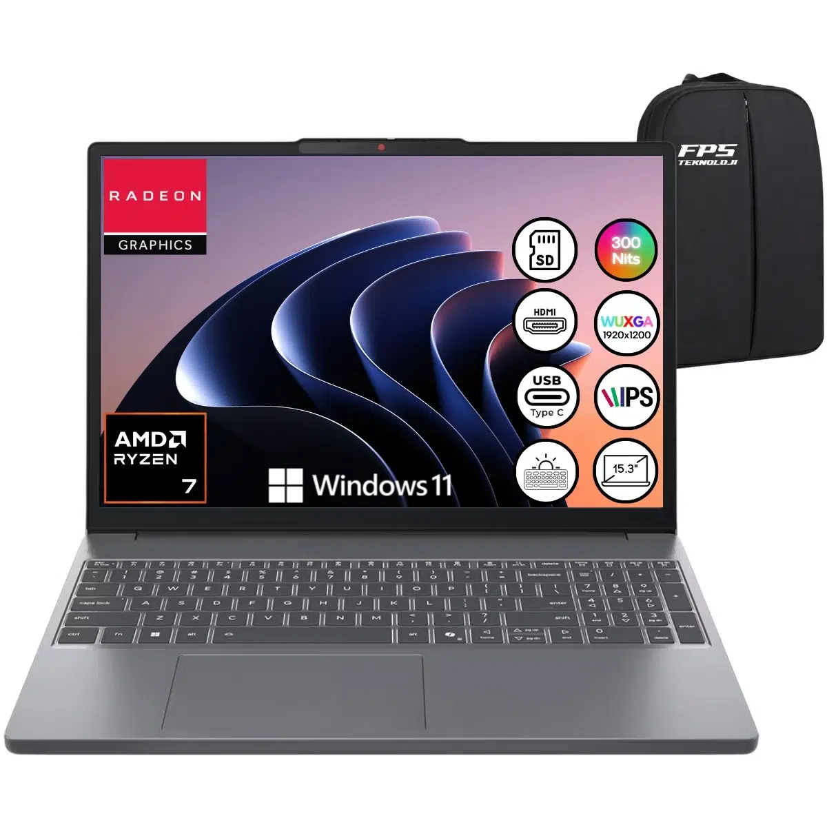 Ideapad Slim 3 Ryzen 7 7735HS 24GB Ram 2tb SSD 15.3" IPS Wuxga 83K70098TR Taşınabilir Bilgisayar