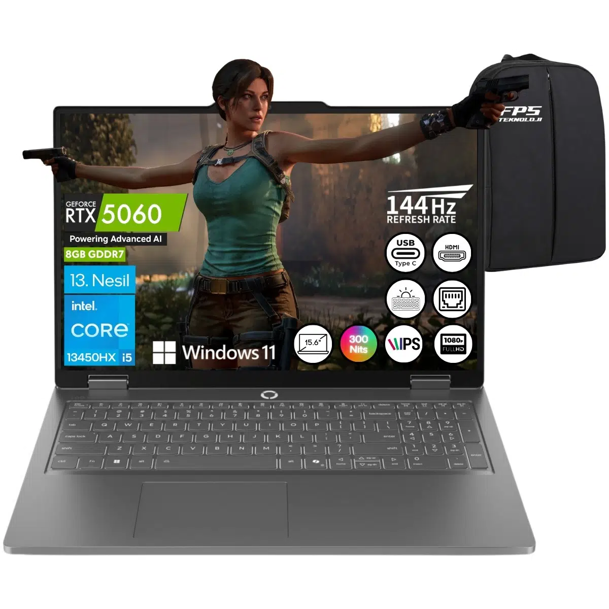 Loq Essential I5-13450HX RTX5060 64GB Ram 512GB SSD 15.6" Fhd IPS W11 83SC000TTR Taşınabilir Bilgisayar