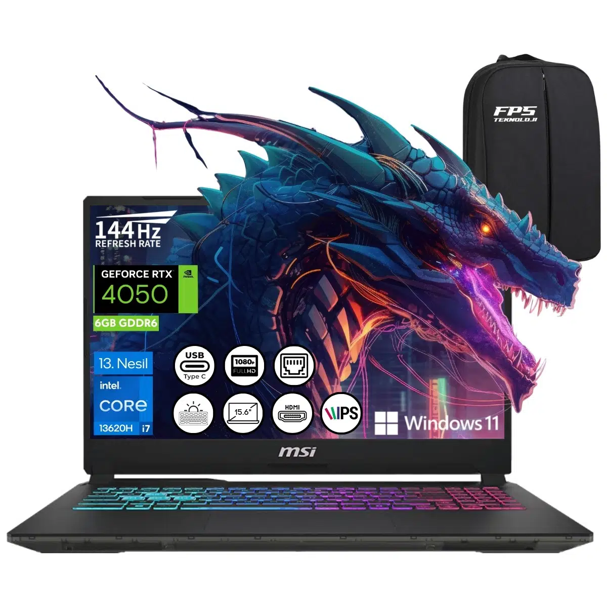 Msı Cyborg 15 A13VE-897XTR I7-13620H RTX4050 64GB Ram 1tb SSD 15.6" Fhd IPS 144Hz W11 Taşınabilir Bilgisayar