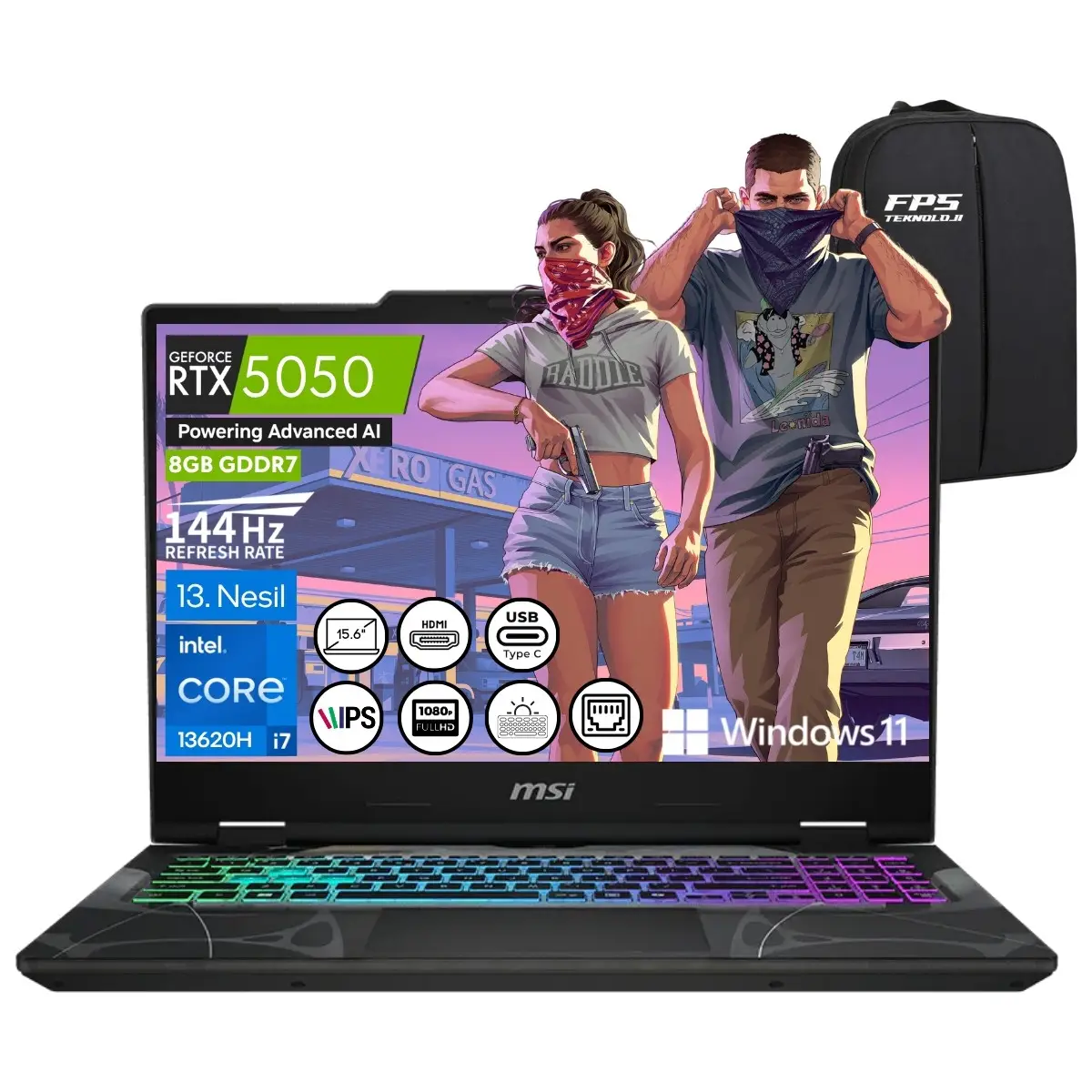Msı Cyborg 15 B13WEKG-1096XTRNN I7-13620H RTX5050 24GB Ram 2tb SSD 15.6" Fhd IPS 144Hz W11 Taşınabilir Bilgisayar