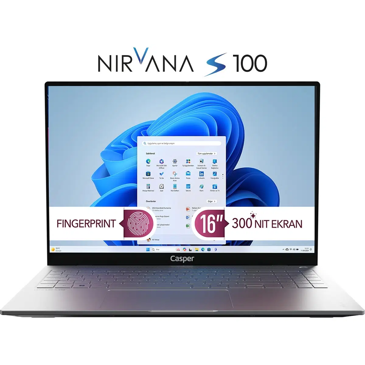Nirvana S100 Intel Core i7 13620H 16GB 500GB SSD Windows 11 Home 300Nit 16" Taşınabilir Bilgisayar S100.1362-BV00A-G-F
