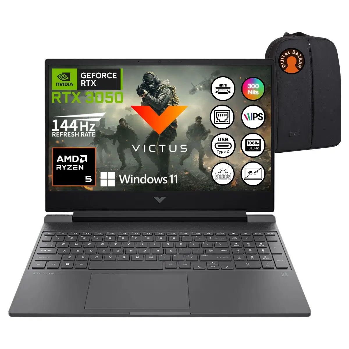 Victus 15 Amd Ryzen 5 8645HS RTX3050 16GB Ram 1tb SSD 15.6" Fhd IPS W11 Taşınabilir Bilgisayar