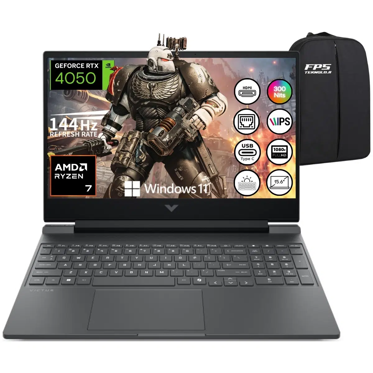 Victus 15-FB3038NT Ryzen 7 7445H RTX4050 64GB Ram 4tb SSD 15.6" Fhd IPS 144Hz W11 Taşınabilir Bilgisayar