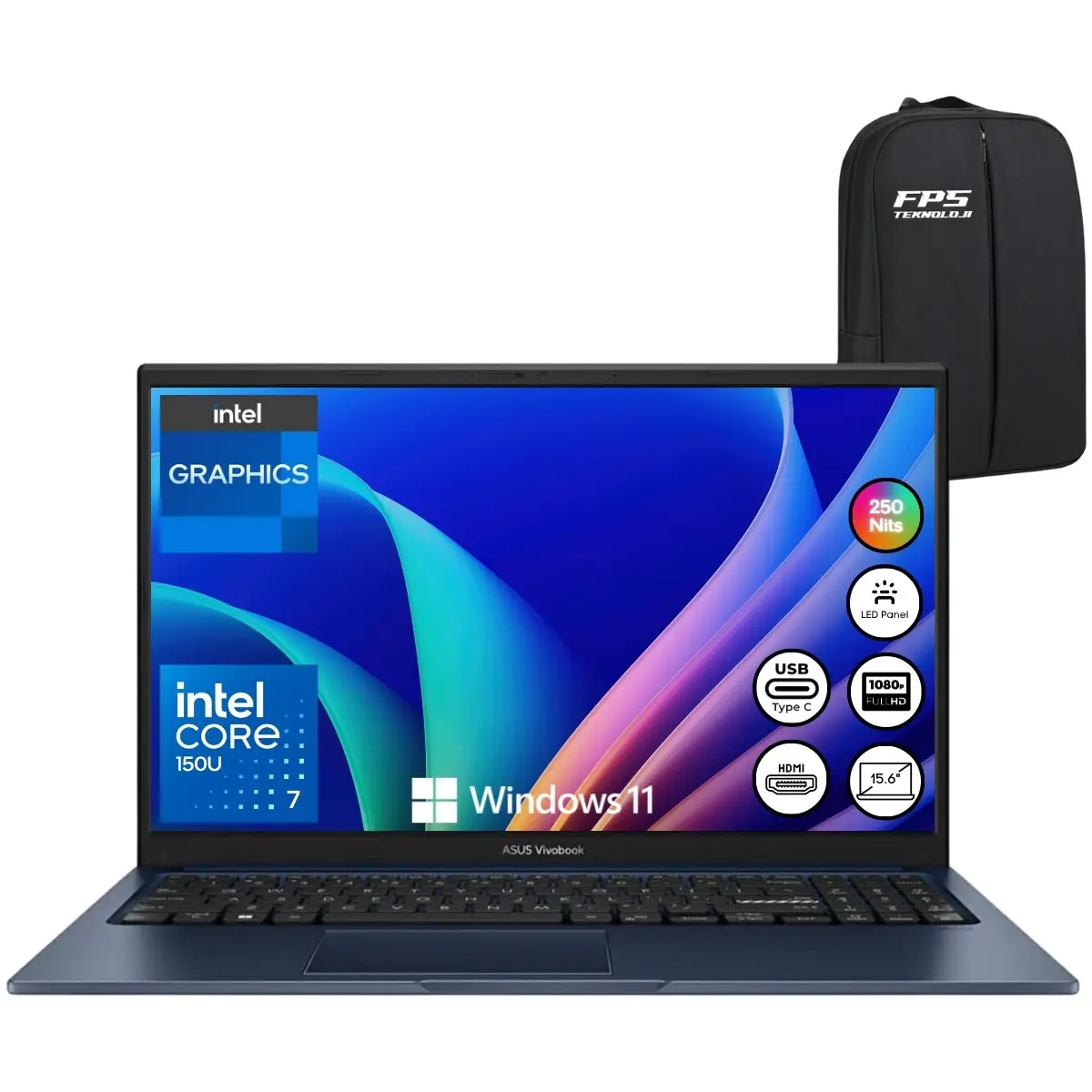 Vivobook 15 Core 7 150U Intel Graphics 16GB Ram 1tb SSD 15.6" Fhd W11 Taşınabilir Bilgisayar