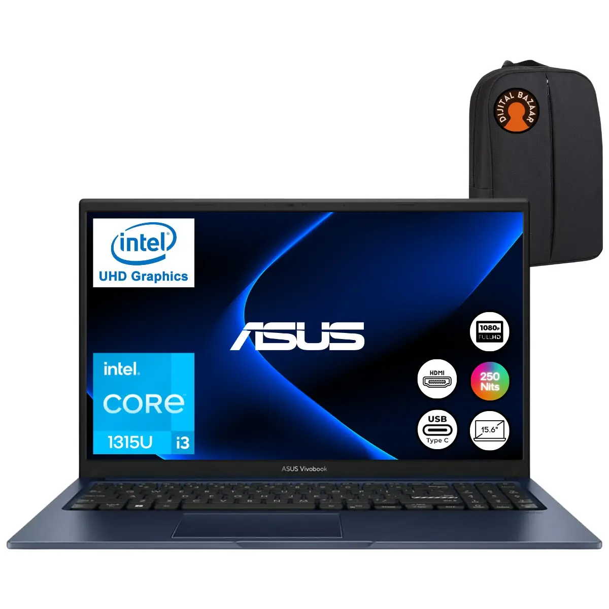 Vivobook 15 X1504VA Intel Core I3 1315U 16GB 512GB SSD Fdos 15.6" Taşınabilir Bilgisayar + Djt Çanta