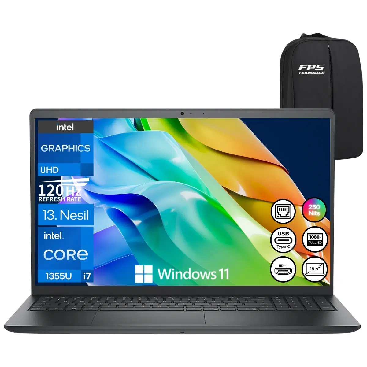 Vostro I7-1355U 24GB Ram 512GB SSD 15.6" Fhd 120Hz W11 N1605PVNB3530U Taşınabilir Bilgisayar